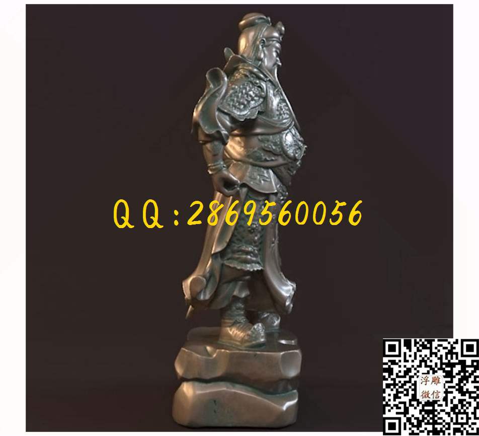 002 站关公站立关羽摆件_STL立体模型圆雕图立体浮雕3d电脑雕刻打印四轴多轴雕刻精雕图浮雕图